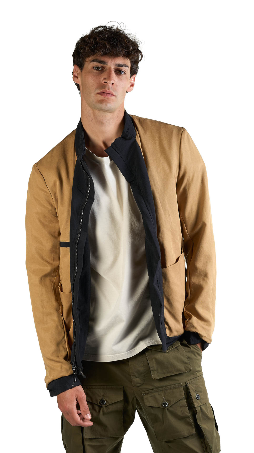 DANIELE BASTA LEATHER AND SILVER JACKET